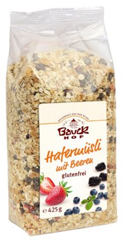 Bauckhof Musli ovsené ovocné bezlepkové BIO 425g / 4,89 € s DPH